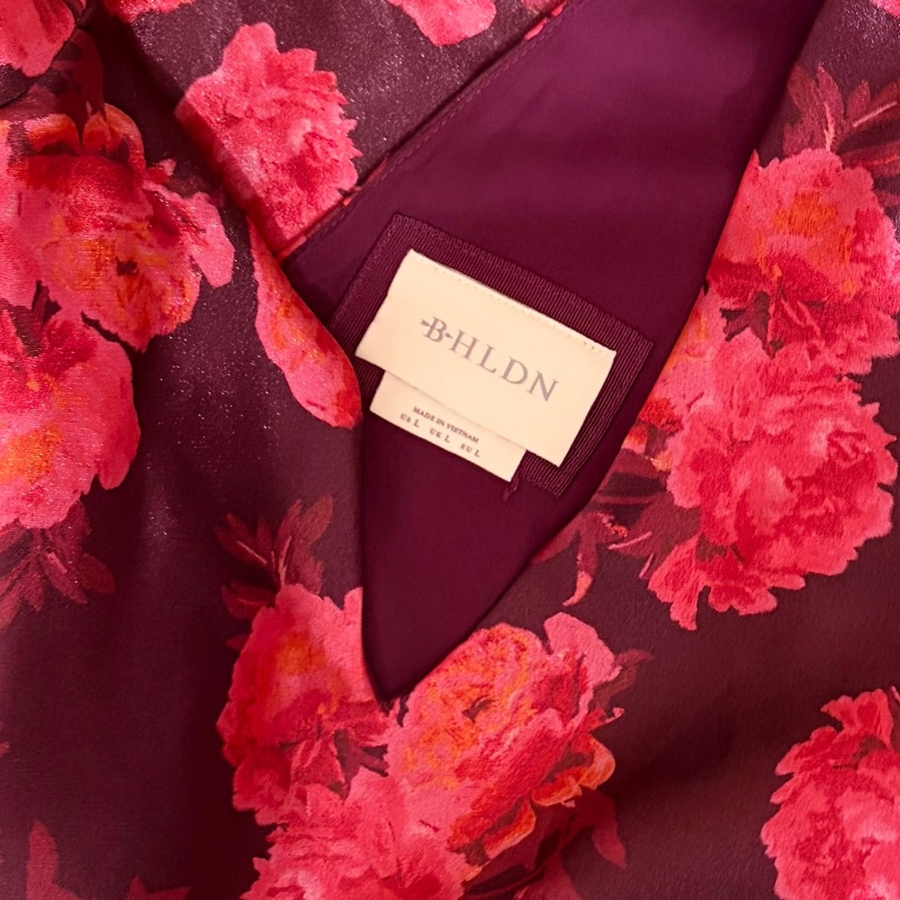 NWT!! Anthropologie BHLDN Aliana V Neck Floral Organza Mini Dress Large - Picture 14 of 16